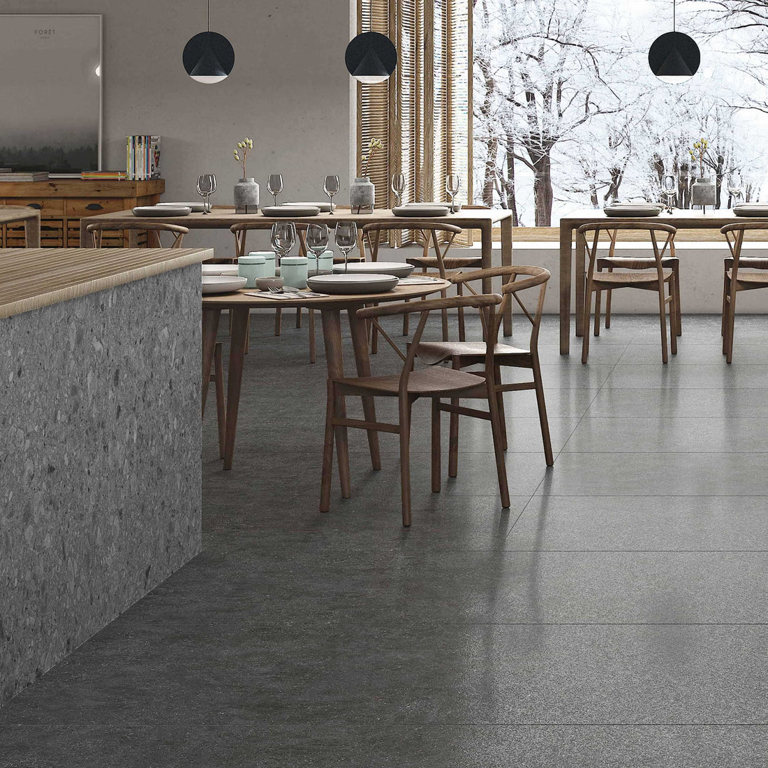 Carreaux de céramique | Collection Kalksten - 12 po x 24 po