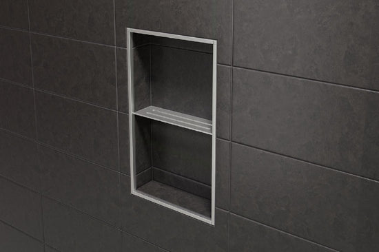 Schluter SHELF-N Étagère rectangulaire pour niche modèle Curve aluminium ivoire