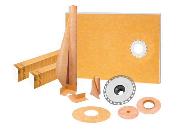 Schluter KERDI-SHOWER-KIT Ensemble de douche avec position de sortie décentrée sans gille avec 2" PVC bride 38" x 60"