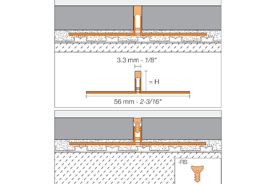 Schluter DILEX-FIS Insert en silicone pour joint de mouvement de surface blanc éclatant 1/8" x 100'