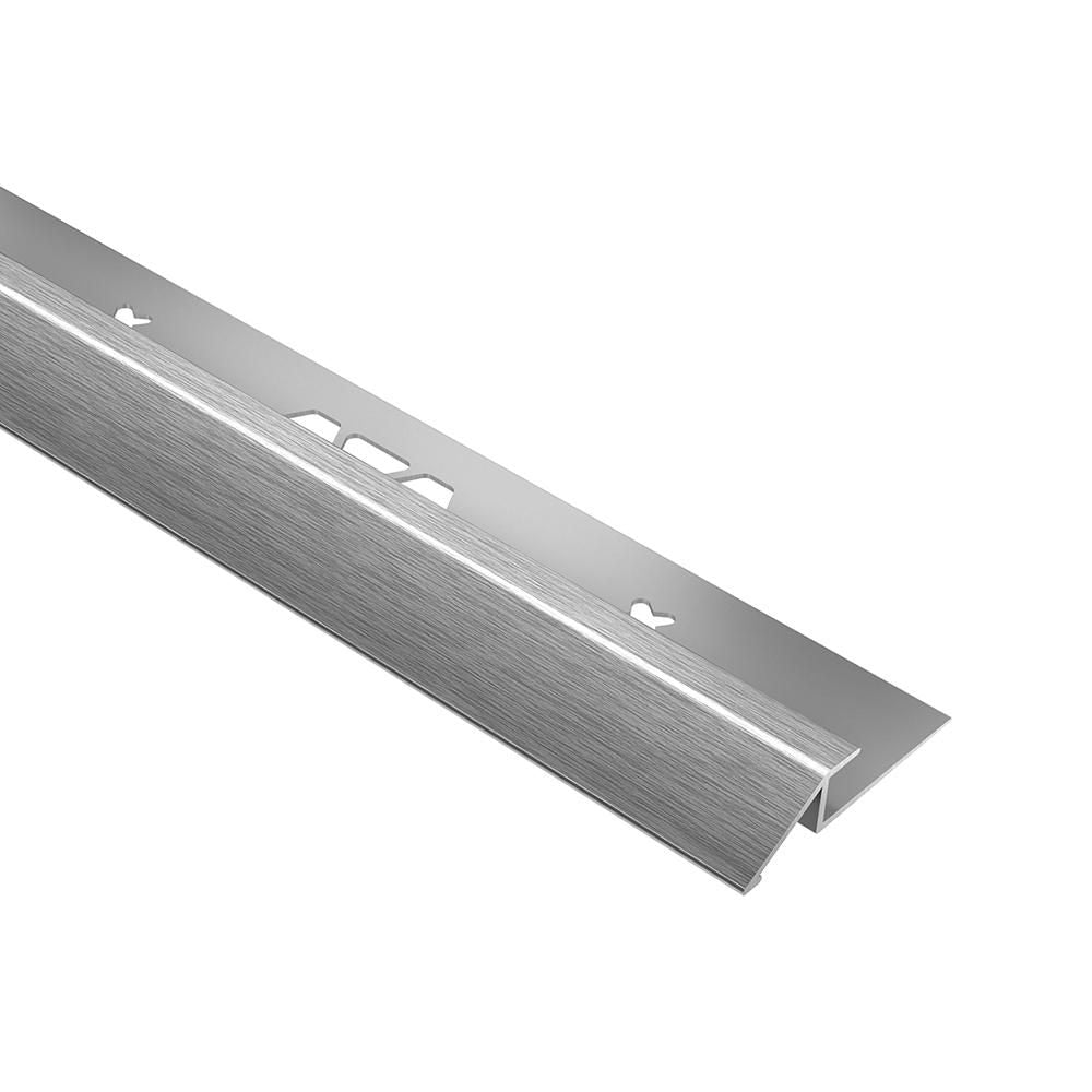 Schluter VINPRO-U Profilé réducteur pour revêtement de vinyle - aluminium anodisé chrome brossé 1/8" (3 mm) x 8' 2-1/2"