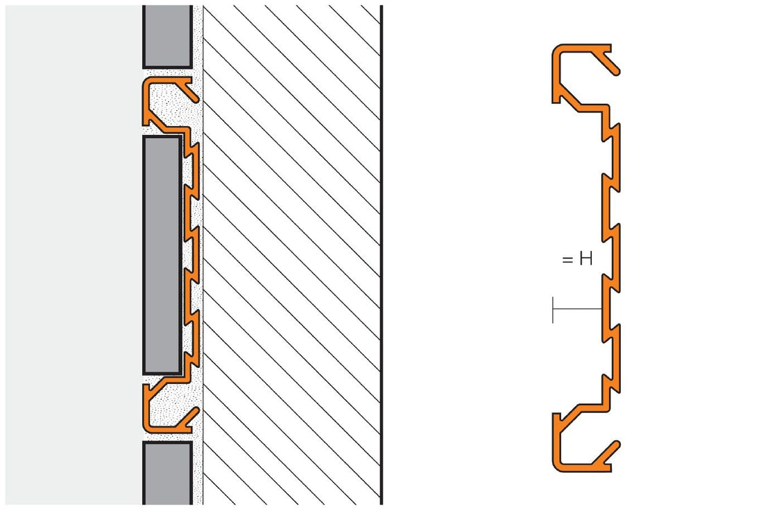 Schluter QUADEC-FS Profilé à double rainures - aluminium anodisé mat 5/16" (8 mm) x 8' 2-1/2"