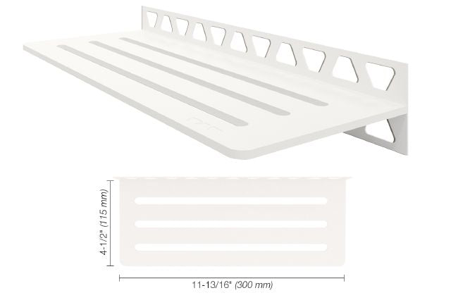 Schluter SHELF-W Étagère mural rectangulaire Wave Design - aluminium blanc mat