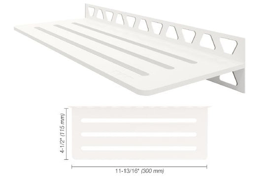 Schluter SHELF-W Étagère mural rectangulaire Wave Design - aluminium blanc mat