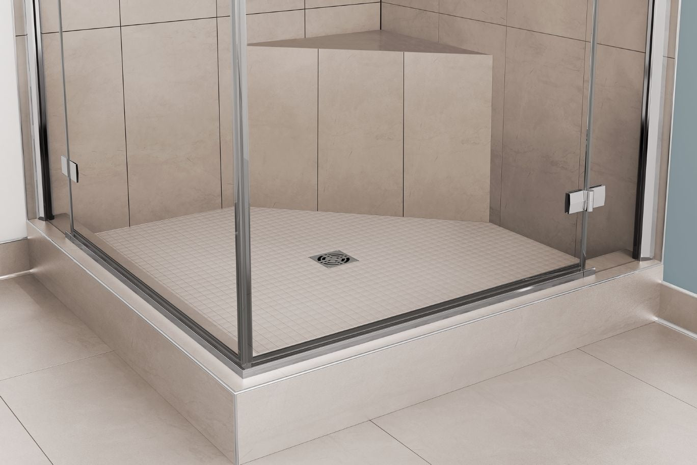 Schluter KERDI-BOARD-SC Seuil de douche préfabriqué 4-1/2" x 6" x 38"