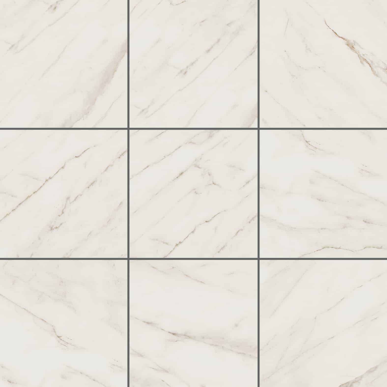 Carreaux de céramique Collection Capri 13 po x 13 po blanc mat, surface lisse et fini uniforme