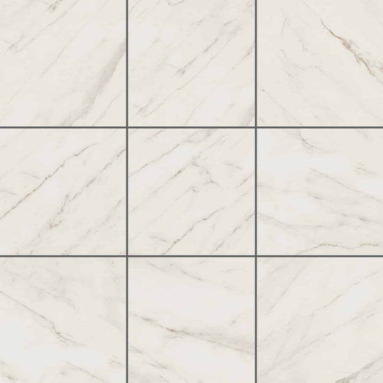 Carreaux de céramique Collection Capri 13 po x 13 po blanc mat, surface lisse et fini uniforme