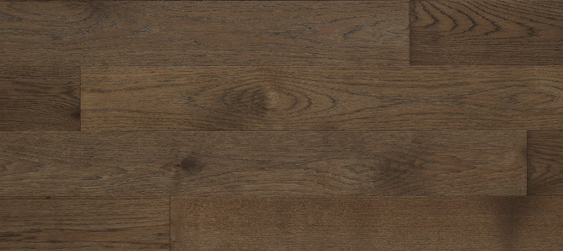 Preverco Bois d'ingénierie Flex19 Hickory V+ Espresso satiné, latte 4-3/8 po x 3/4 po, grain hickory visible