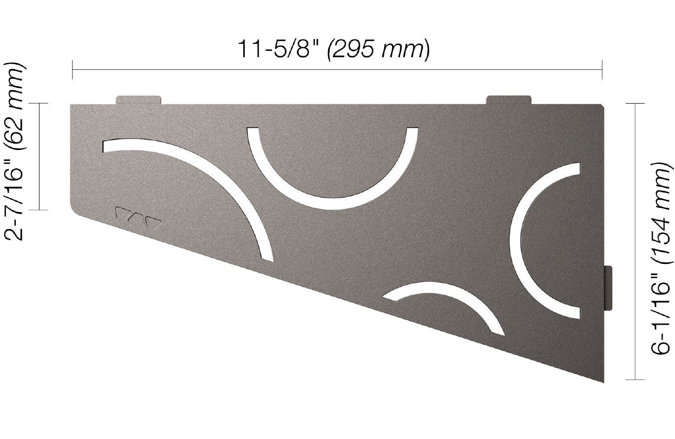 Schluter SHELF-E Étagère de coin quadrilatérale modèle Curve aluminium étain