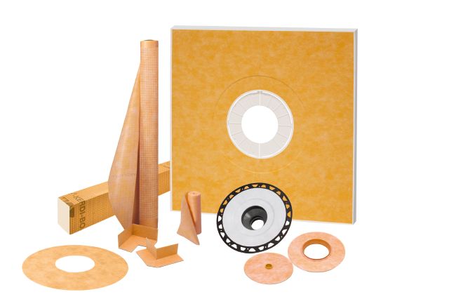 Schluter KERDI-SHOWER-KIT Ensemble de douche avec position de sortie centrée sans gille avec 2" ABS bride 48" x 48"