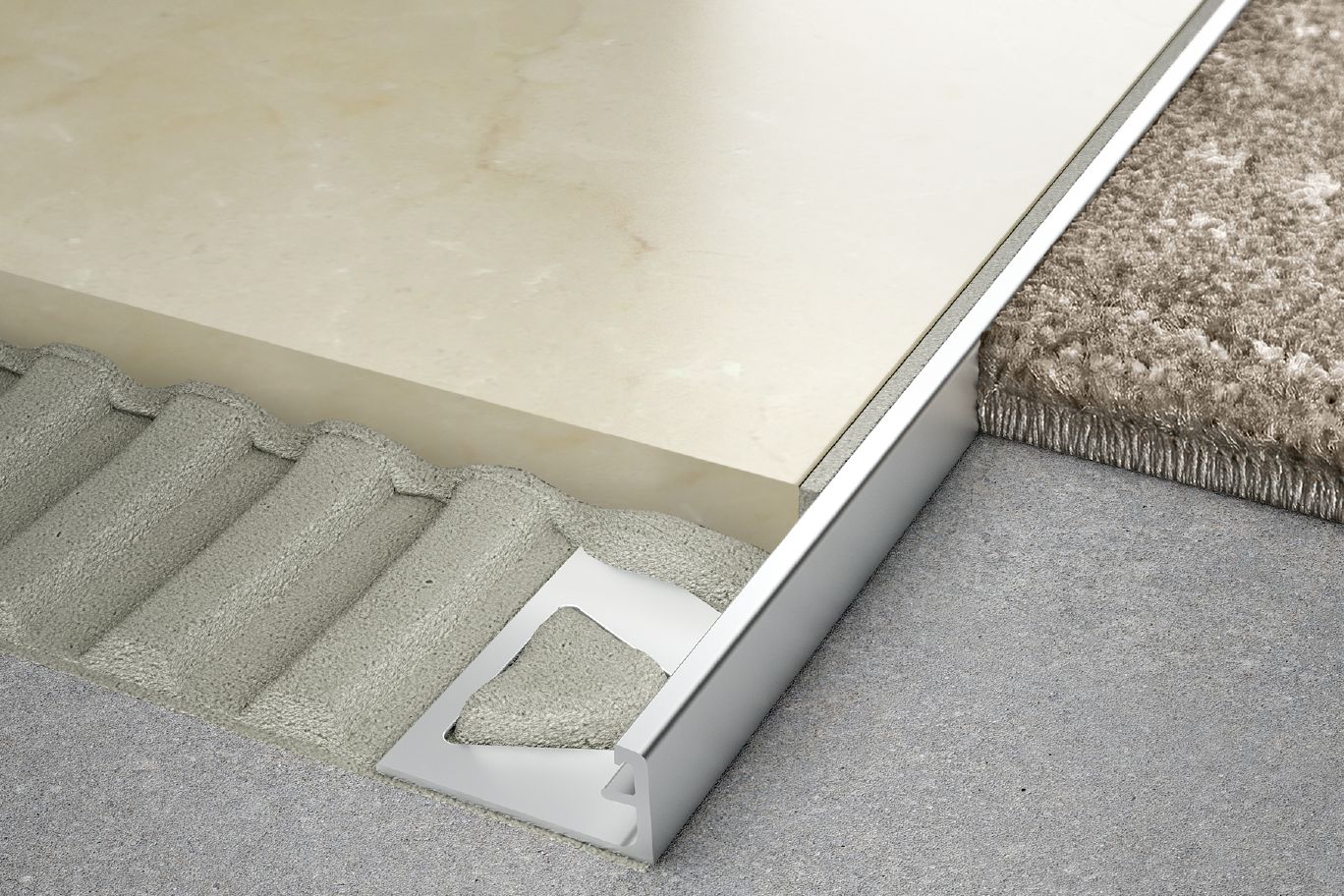 Schluter SCHIENE Profilé radius de bordure pour plancher aluminium 3/4" (20 mm) x 8' 2-1/2"
