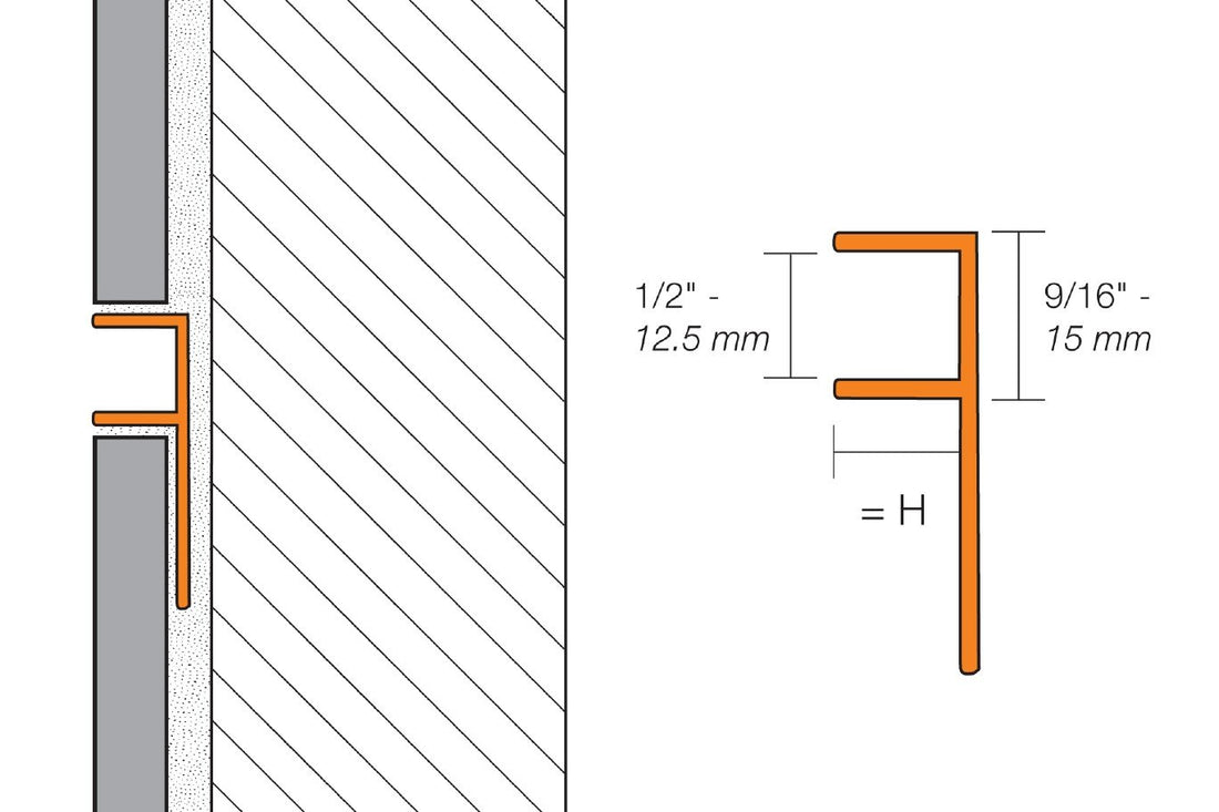 Schluter DECO-SG Profilé décoratif de protection à rainure aluminium anodisé gris pierre 1/2" (12.5 mm) x 1/2" x 8' 2-1/2"