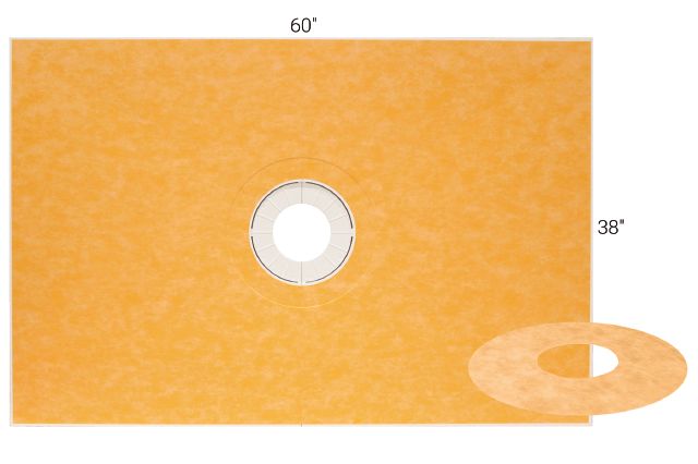 Schluter KERDI-SHOWER-T Kit de bac de douche préfabriquée en pente avec position de sortie centrée 1-1/8" x 38" x 60"