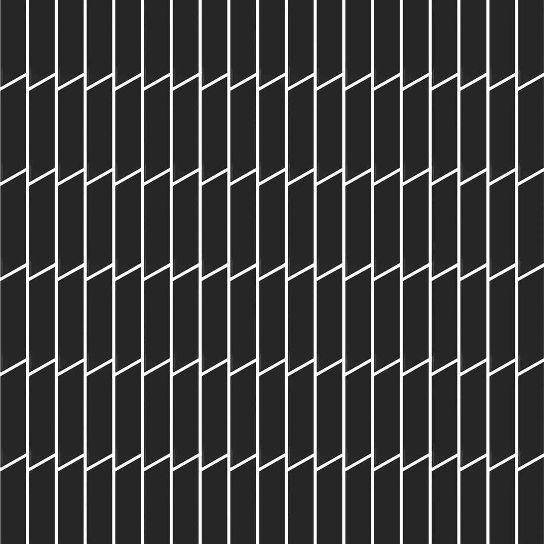 Carreaux de céramique Collection Chevron 2 po x 7 po gauche noir mat