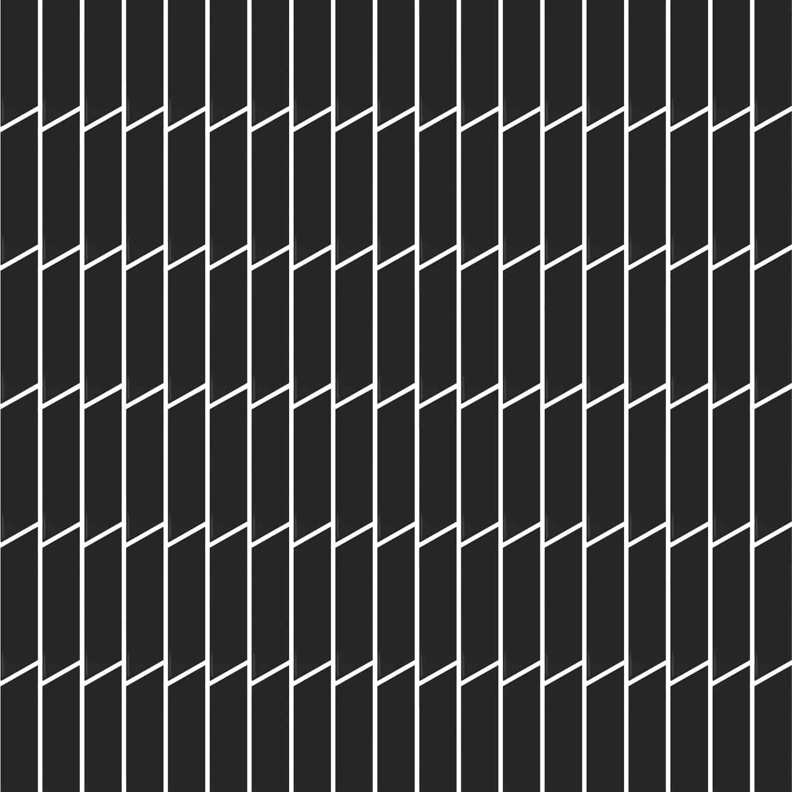 Carreaux de céramique Collection Chevron 2 po x 7 po gauche noir mat