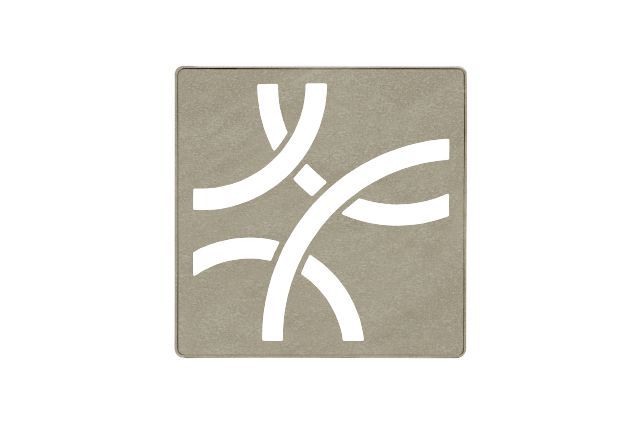 Schluter KERDI-DRAIN Ensemble de grille carrée Curve - acier inoxydable (V2) crème 4"