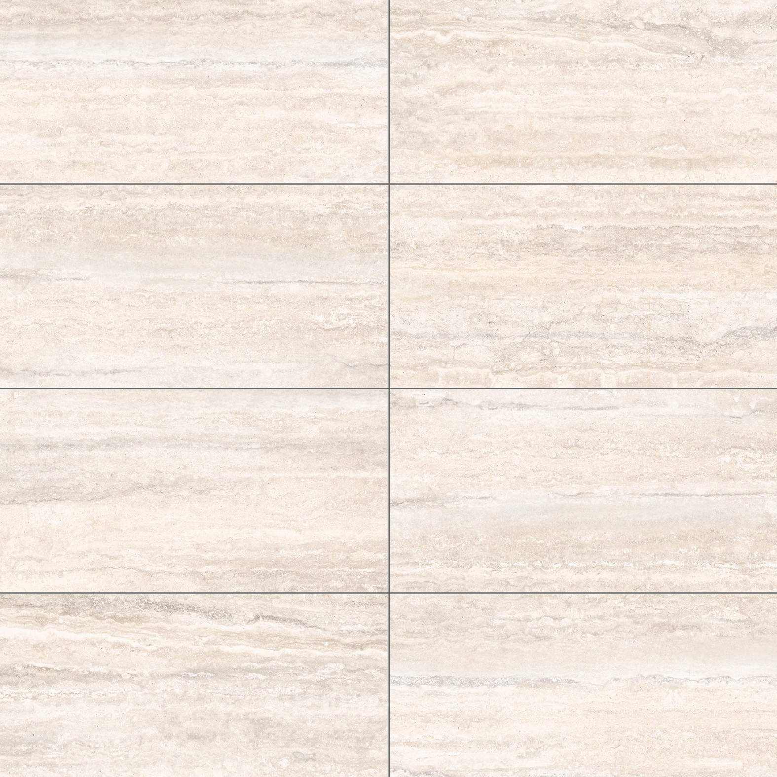 Carreaux de céramique Collection Travertino 12 po x 24 po Avorio aspect travertin ivoire veiné