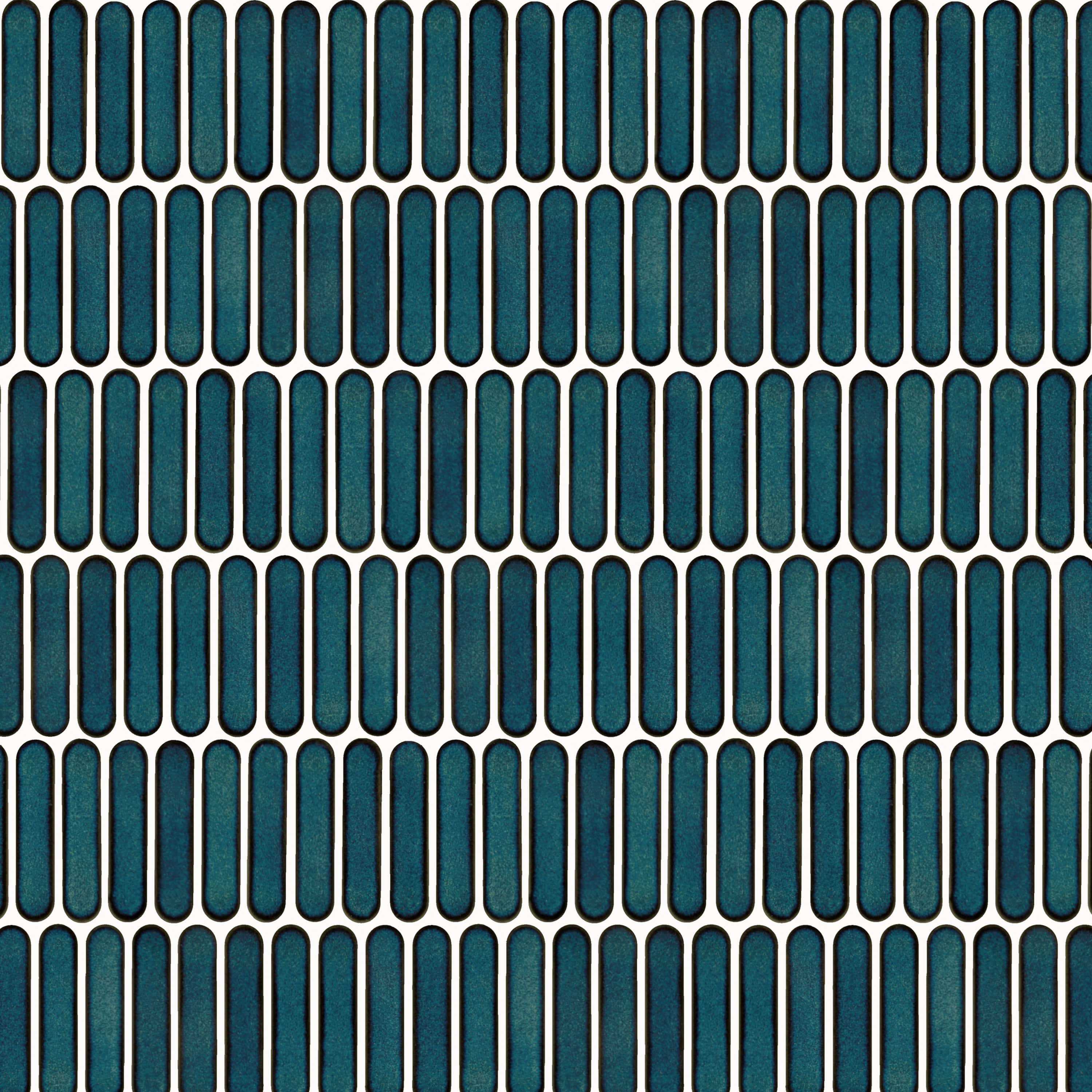 Carreaux de céramique Collection Ovaline mosaïque 1 po x 4 po tesselles ovales allongées bleu Oceano