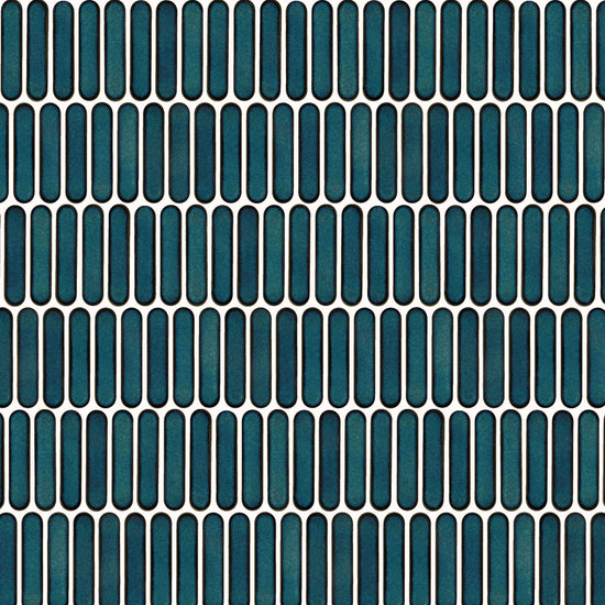 Carreaux de céramique Collection Ovaline mosaïque 1 po x 4 po tesselles ovales allongées bleu Oceano