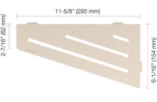 Schluter SHELF-E Étagère de coin quadrilatérale modèle Wave aluminium ivoire