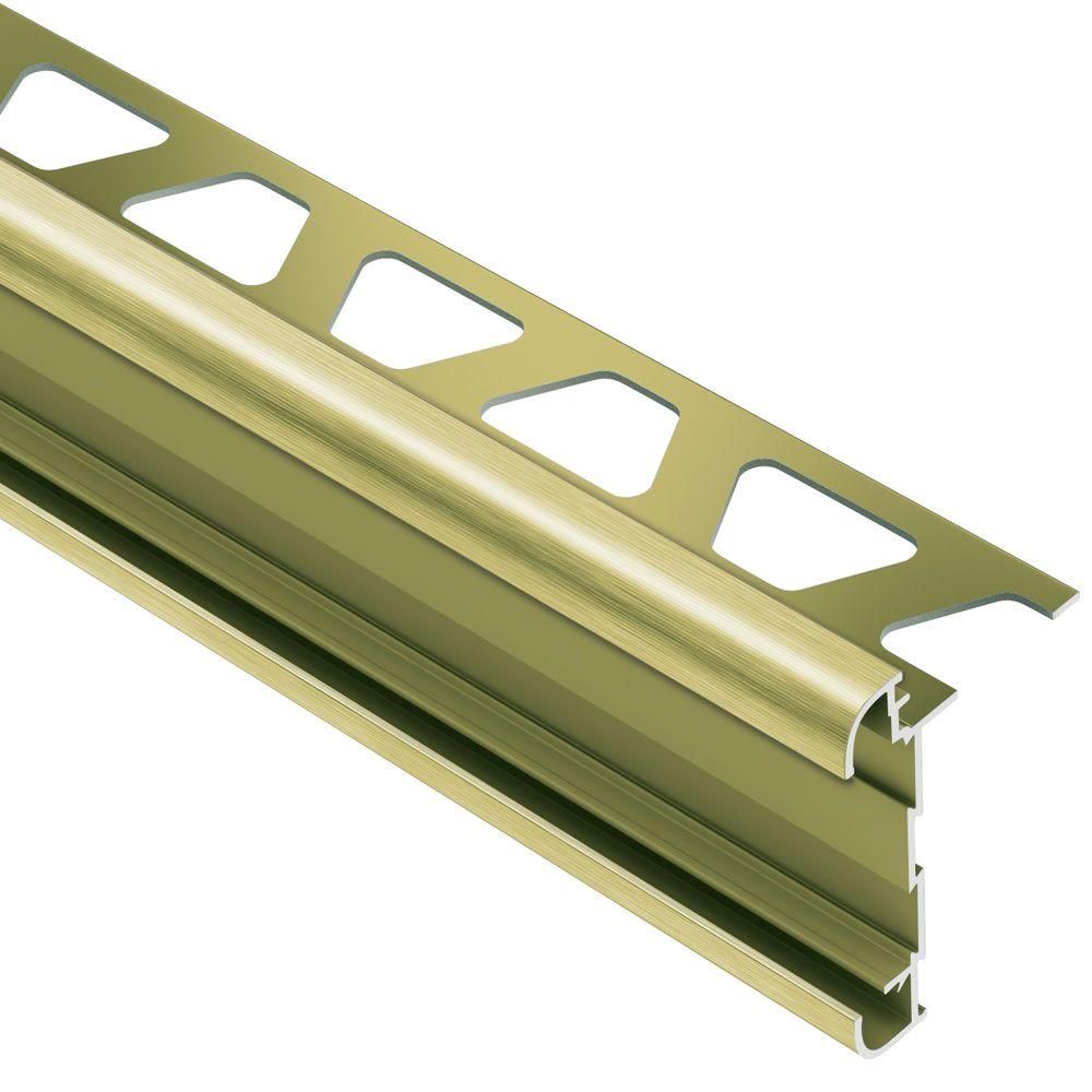 Schluter RONDEC-CT Profilé de bordure à comptoir double rail - Aluminium anodisé laiton brossé 1/2" (12.5 mm) x 8' 2-1/2"