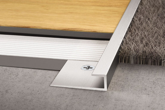 Schluter VINPRO-S Profilé de bordure pour revêtement de vinyle - aluminium anodisé nickel brossé 3/16" (5 mm) x 8' 2-1/2"