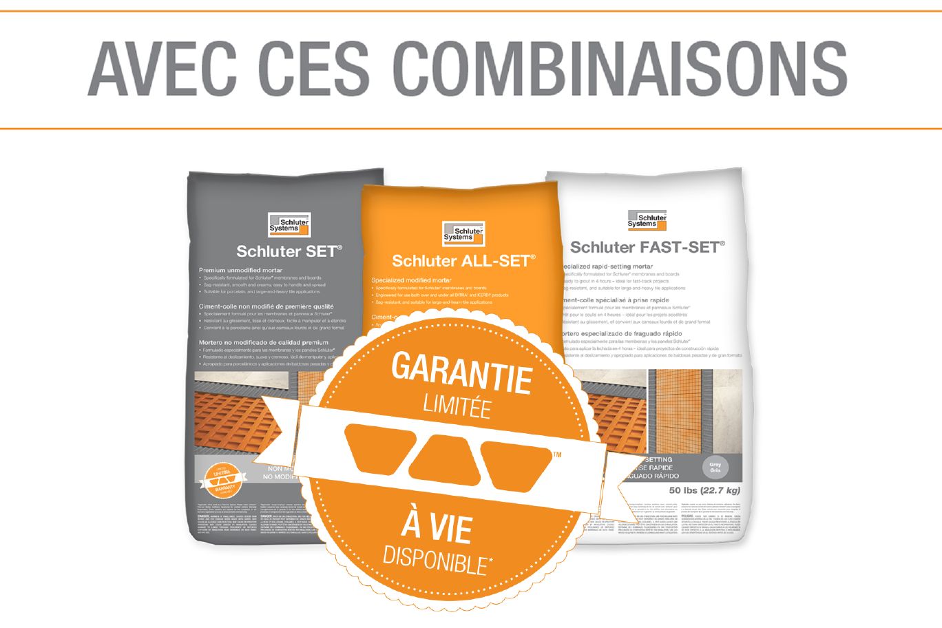 Schluter KERDI-TUBKIT Ensemble pour coutour de baignoire complet 75 pi²