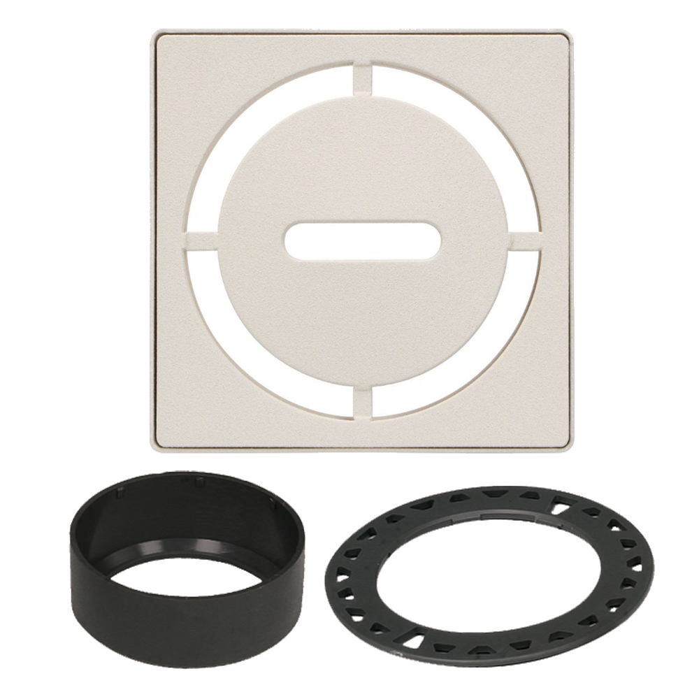 Schluter KERDI-DRAIN Ensemble de grille carrée Pure acier inoxydable (V2) ivoire 4"