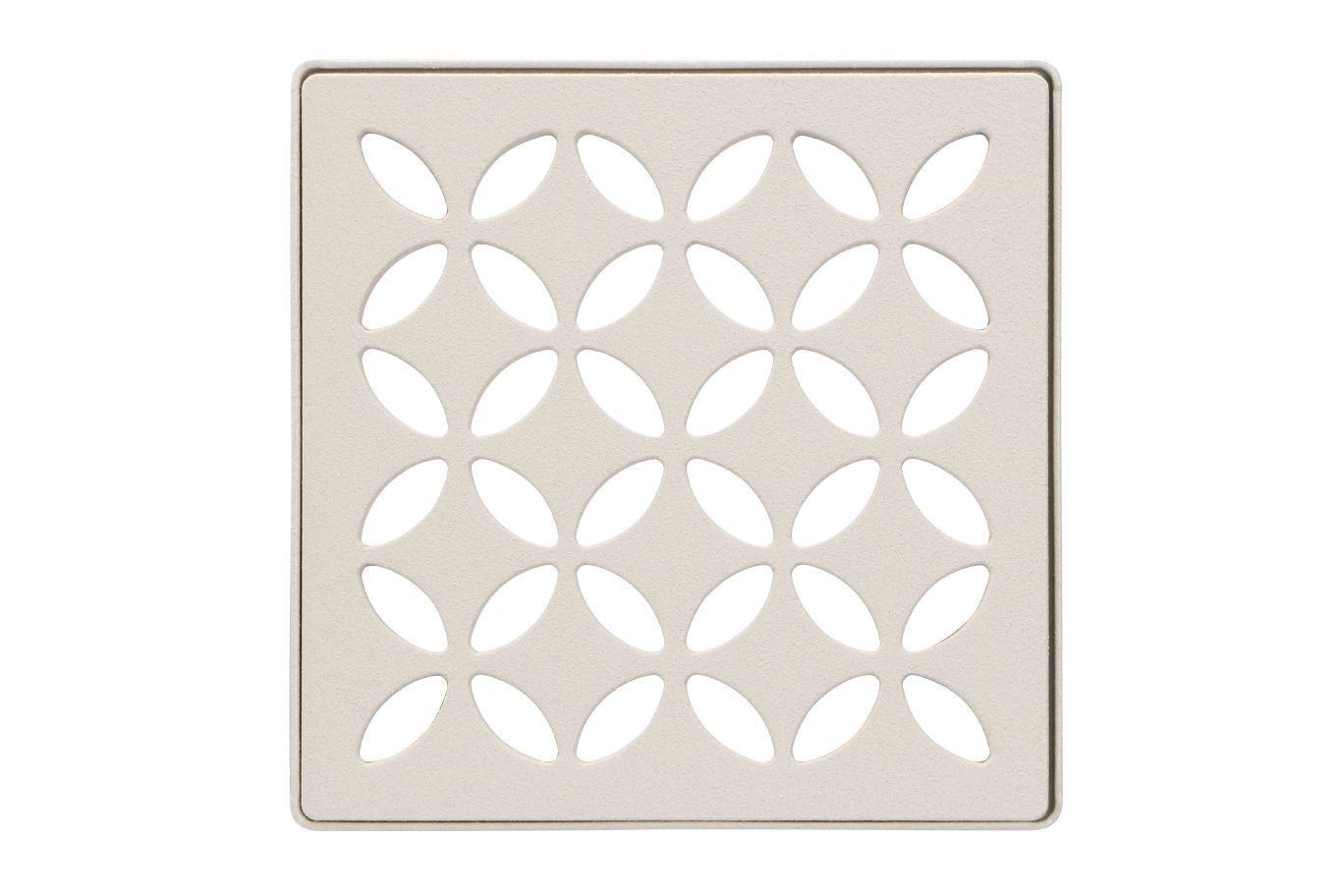 Schluter KERDI-DRAIN Ensemble de grille carrée Floral acier inoxydable (V2) ivoire 4"
