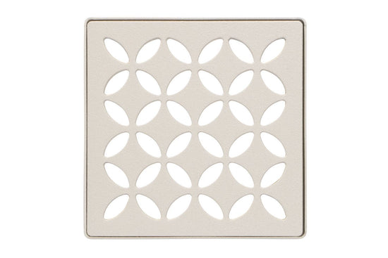 Schluter KERDI-DRAIN Ensemble de grille carrée Floral acier inoxydable (V2) ivoire 4"