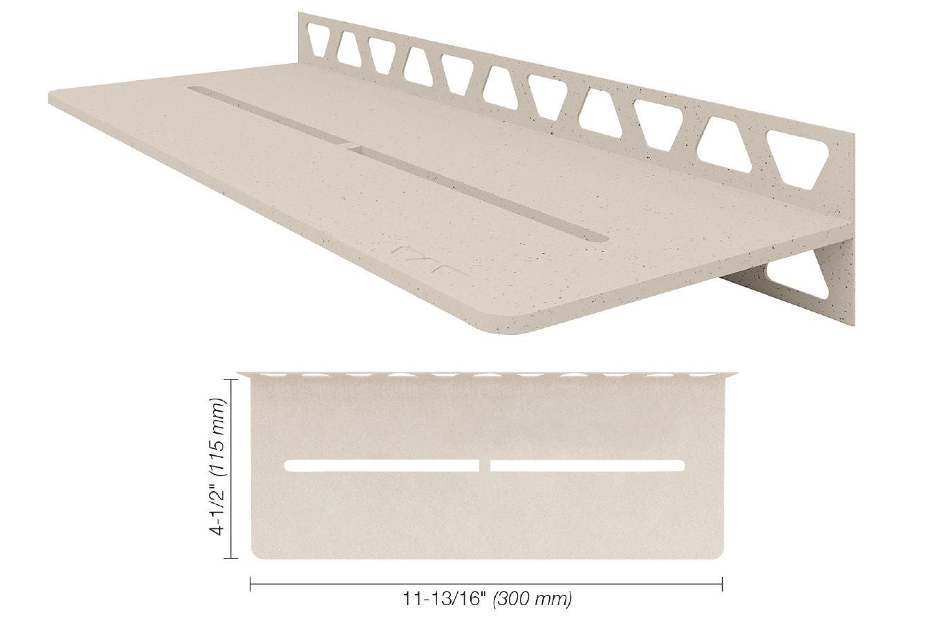 Schluter SHELF-W Étagère murale rectangulaire modèle Pure aluminium ivoire