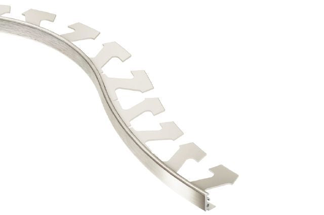 Schluter JOLLY Moulure flexible de bordure pour les murs Aluminium anodisé Nickel brossé 1/2" (12.5 mm) x 8' 2-1/2"