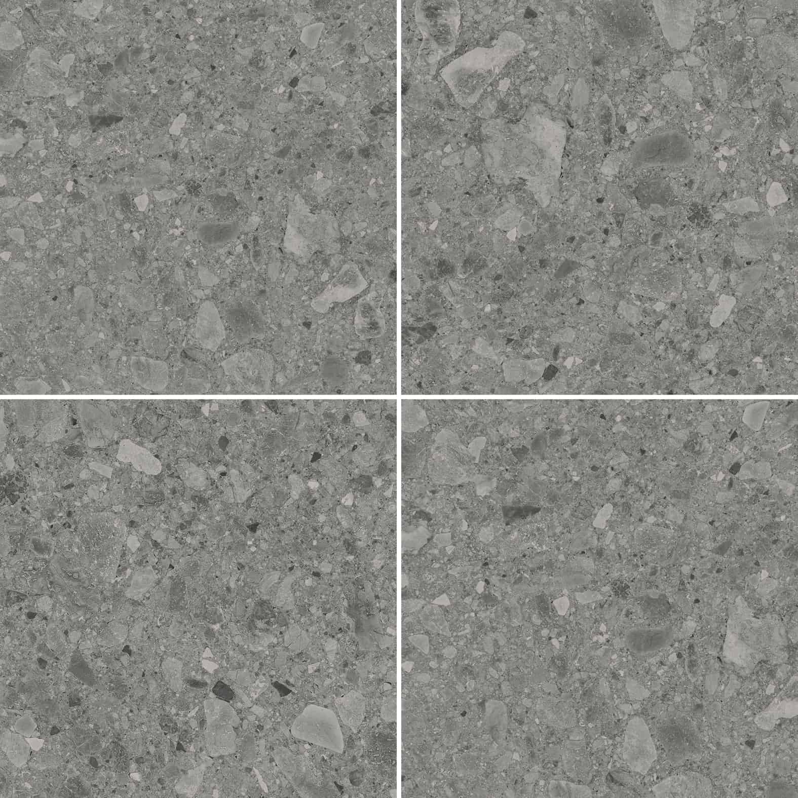 Carreaux de céramique Collection Flodsten 24 po x 24 po, ton fumée mat, surface lisse et moderne