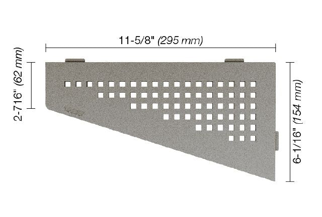 Schluter SHELF-E Étagère de coin quadrilaterale modèle Square - aluminium gris pierre