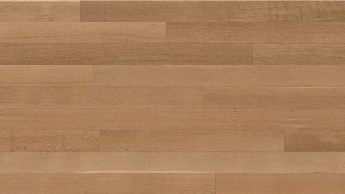 Preverco Bois d'ingénierie Flex19 Chêne blanc SQ Nuance Naturel Mat, lame 5-1/8 po × 3/4 po