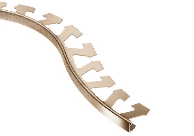 Schluter SCHIENE Profilé radius de bordure de mur/plancher - aluminium anodisé cuivre brossé 5/16" (8 mm) x 8' 2-1/2"