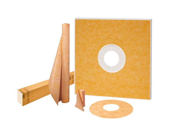 Schluter KERDI-SHOWER-KIT Ensemble de douche avec position de sortie centrée sans bride et gille 48" x 48"