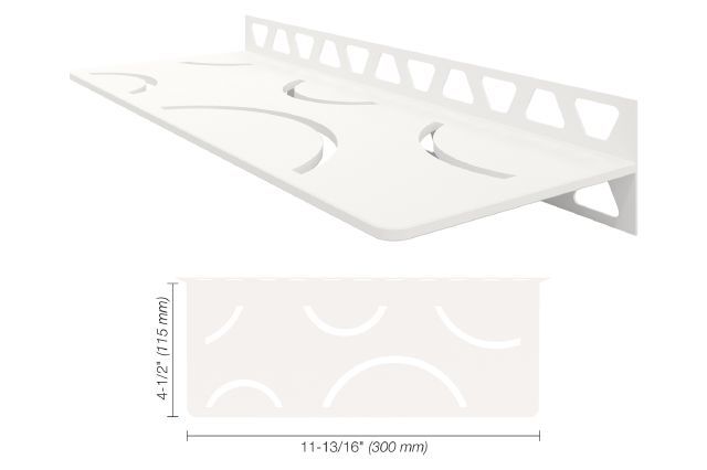 Schluter SHELF-W Étagère mural rectangulaire Curve Design - aluminium blanc mat