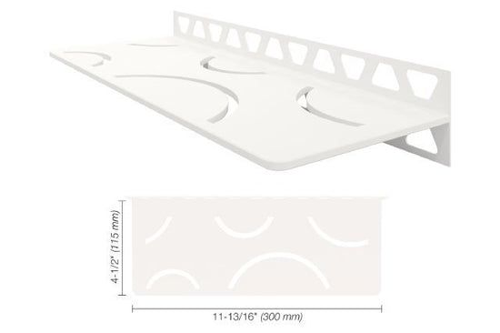 Schluter SHELF-W Étagère mural rectangulaire Curve Design - aluminium blanc mat