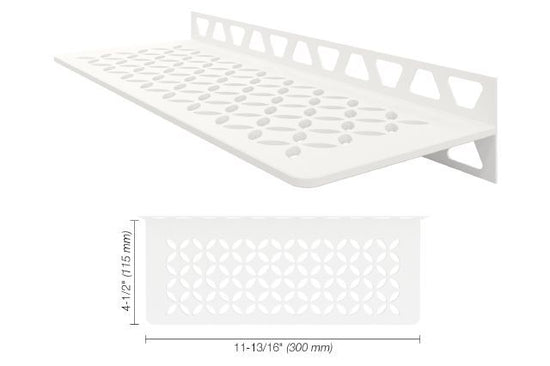 Schluter SHELF-W Étagère mural rectangulaire Floral Design - aluminium blanc mat