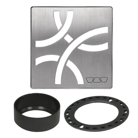 Schluter KERDI-DRAIN Ensemble de grille carrée Curve - acier inoxydable (V2) brossé 4"