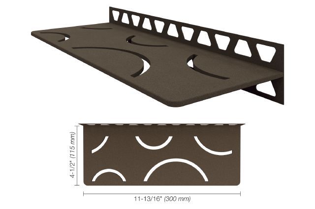 Schluter SHELF-W Étagère mural rectangulaire Curve Design - aluminium bronze