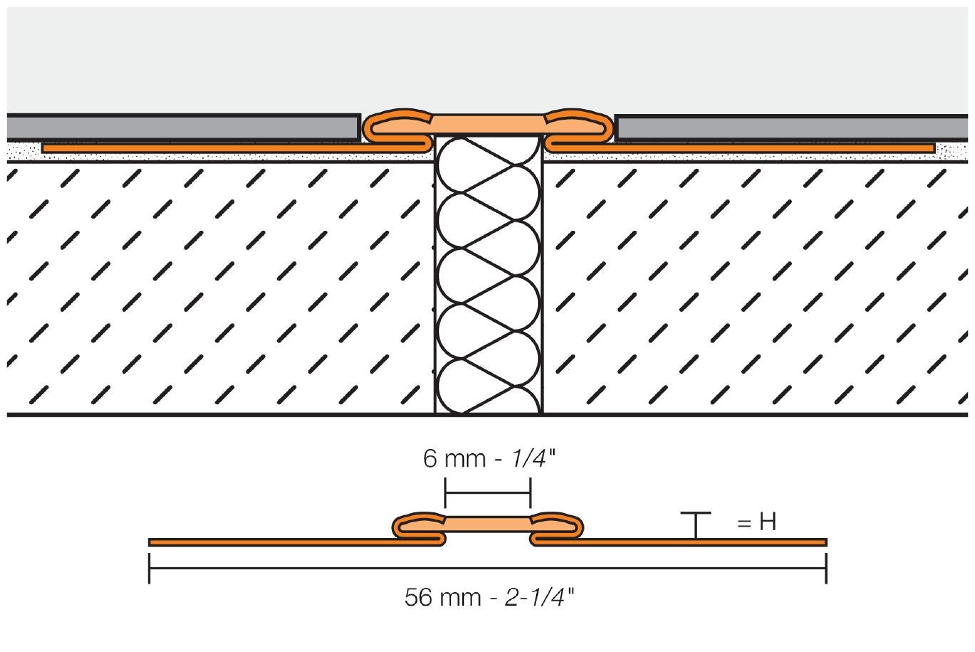 Schluter DILEX-EKSB Profilé de joint de surface pour les revêtements de plancher plus minces - acier inoxydable (V2) avec joint de 1/4" beige clair 3/32" (2.5 mm) x 8' 2-1/2"