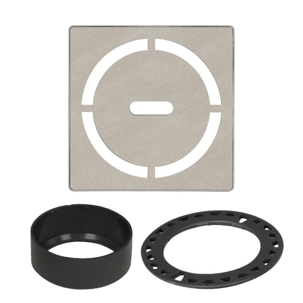 Schluter KERDI-DRAIN Ensemble de grille carrée Pure - acier inoxydable (V2) grège 4"