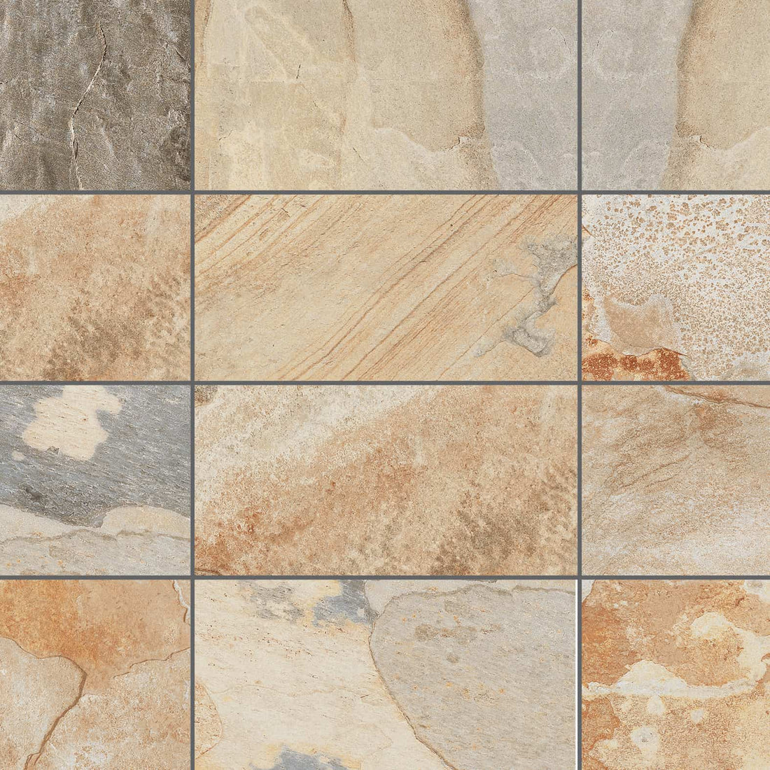 Carreaux de céramique Collection Slaty 12 po x 24 po ocre, finition mate