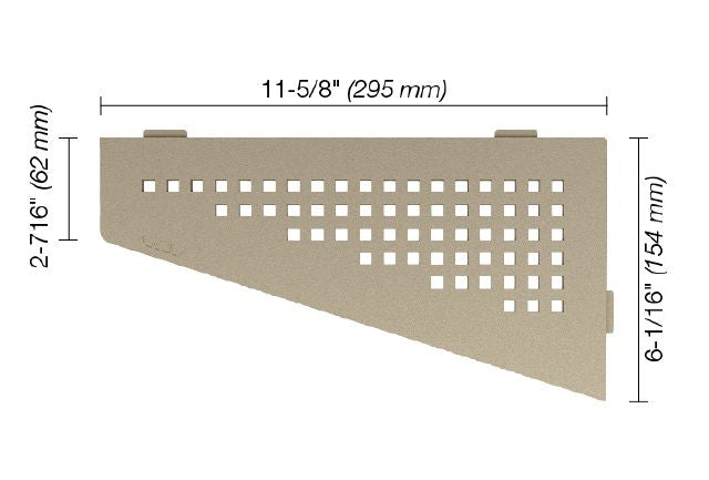 Schluter SHELF-E Étagère de coin quadrilaterale modèle Square - aluminium crème