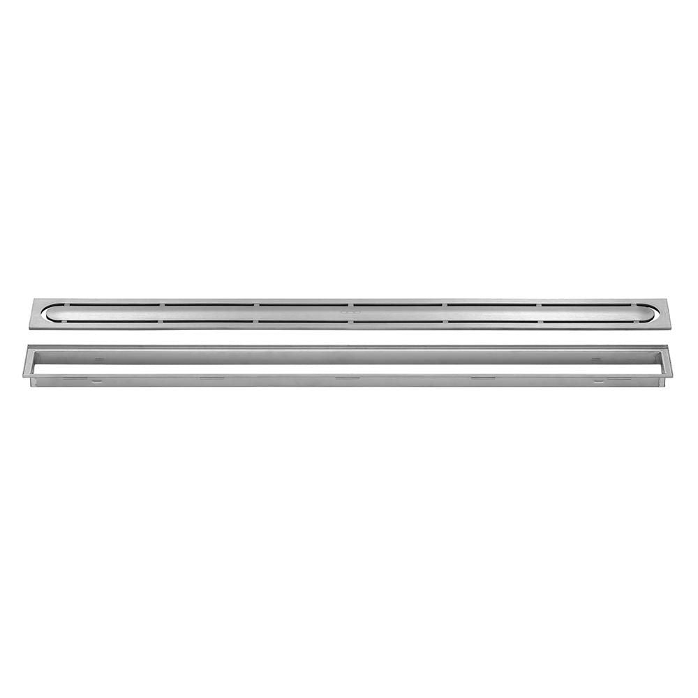 Schluter KERDI-LINE Drain linéaire encastré avec design de grille Pure - acier inoxydable (V4) brossé 29/32" x 47-1/4"