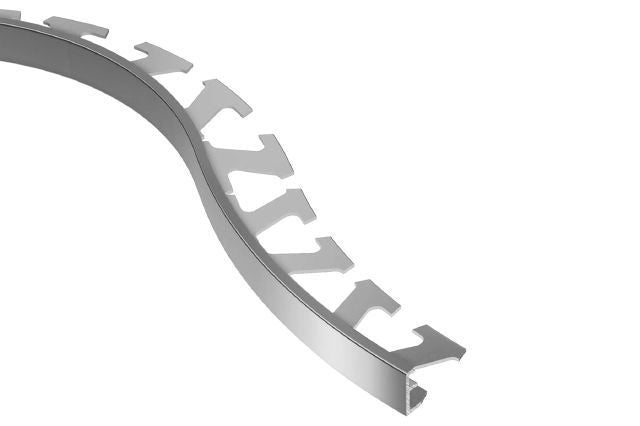 Schluter SCHIENE Profilé radius de bordure de mur/plancher - aluminium anodisé chrome poli 1/4" (6 mm) x 8' 2-1/2"