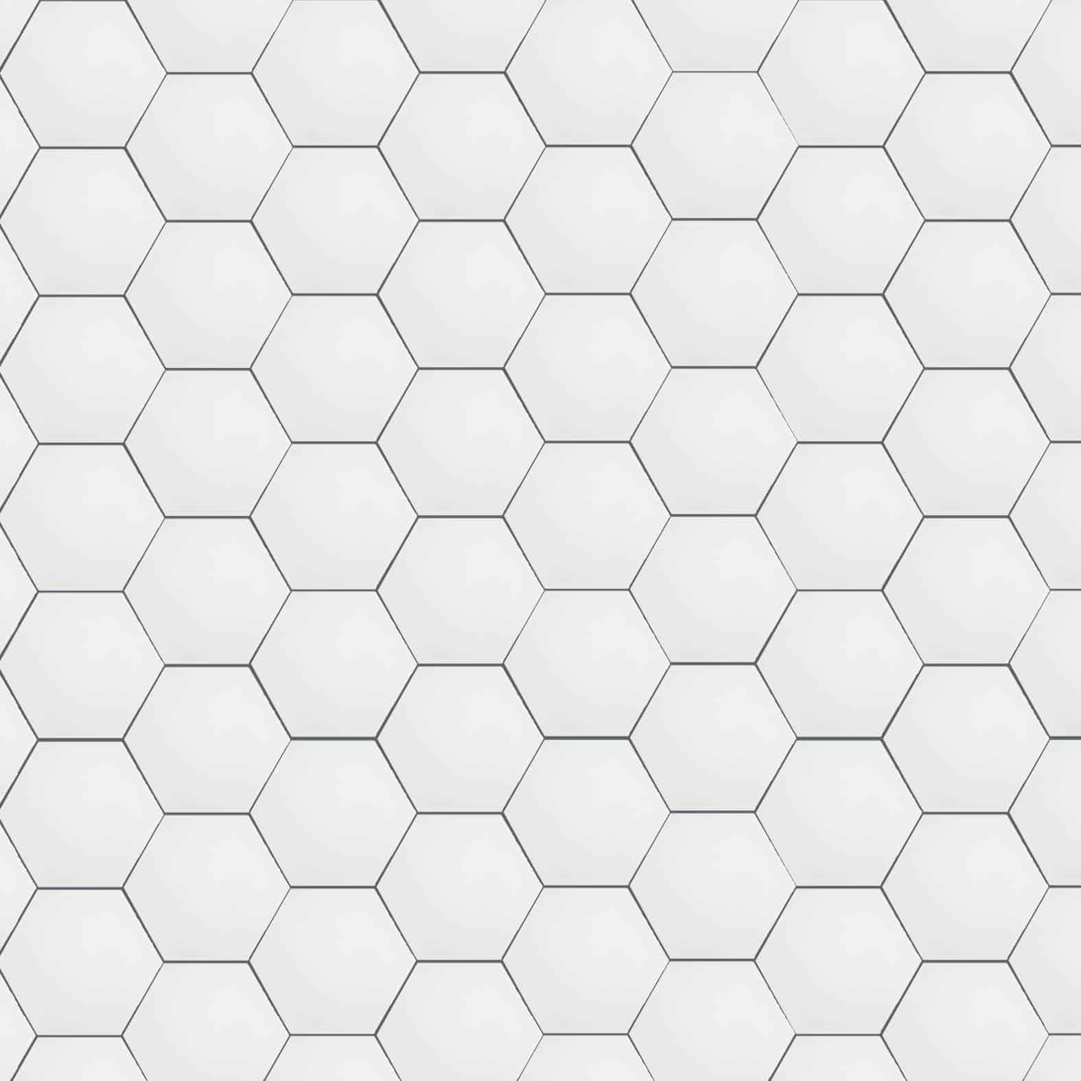 Carreaux de céramique Collection Retro - Hex - 6 po x 7 po, forme hexagonale, teinte Lumière, finition brillante