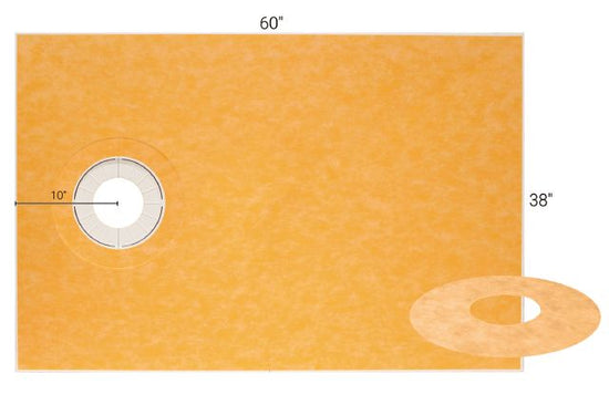 Schluter KERDI-SHOWER-TS Kit de bac de douche préfabriquée en pente avec position de sortie décentrée 1-1/8" x 38" x 60"